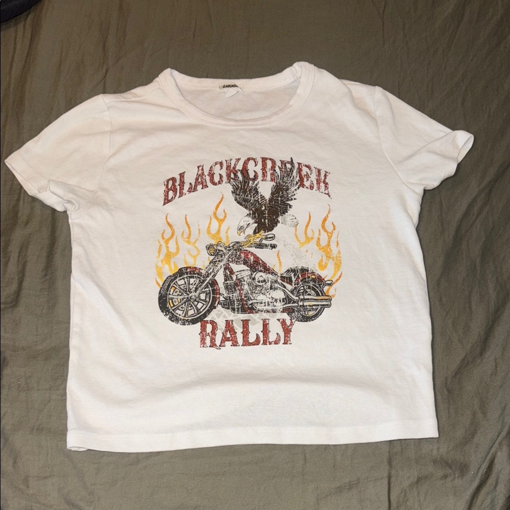 Garage White and Red Short Sleeve Tee